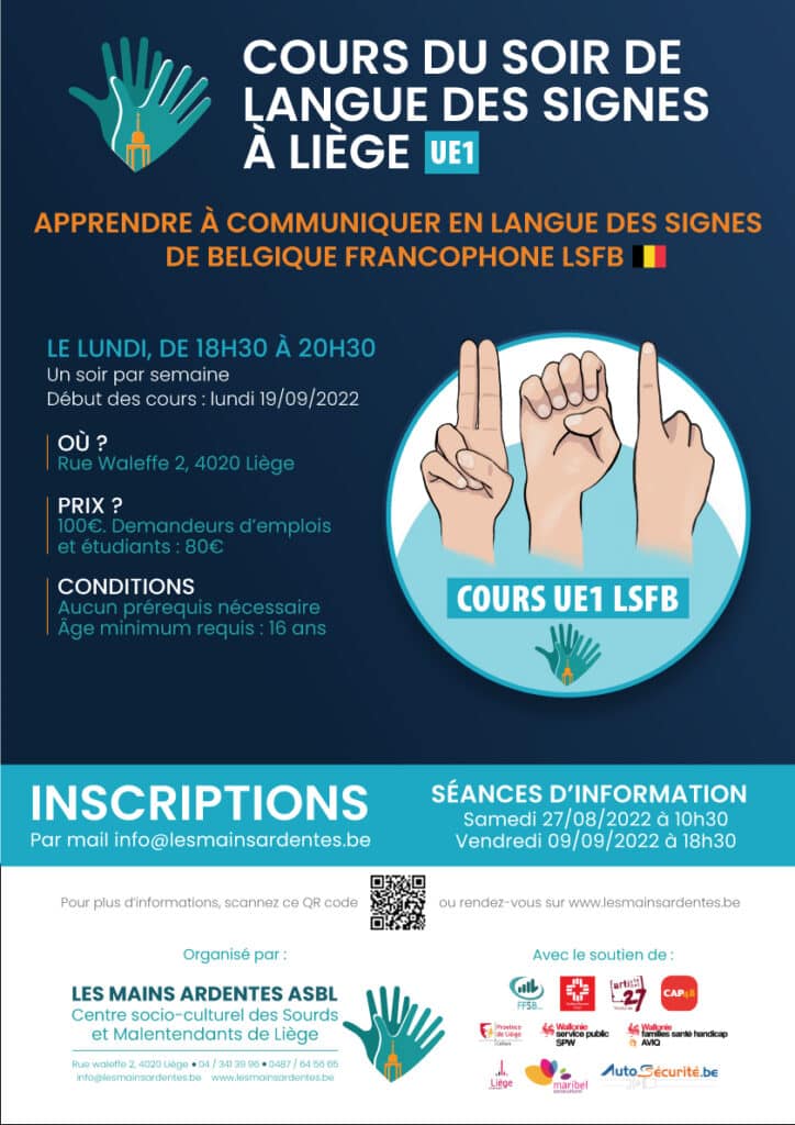 cours de langue des signes LSFB UE1