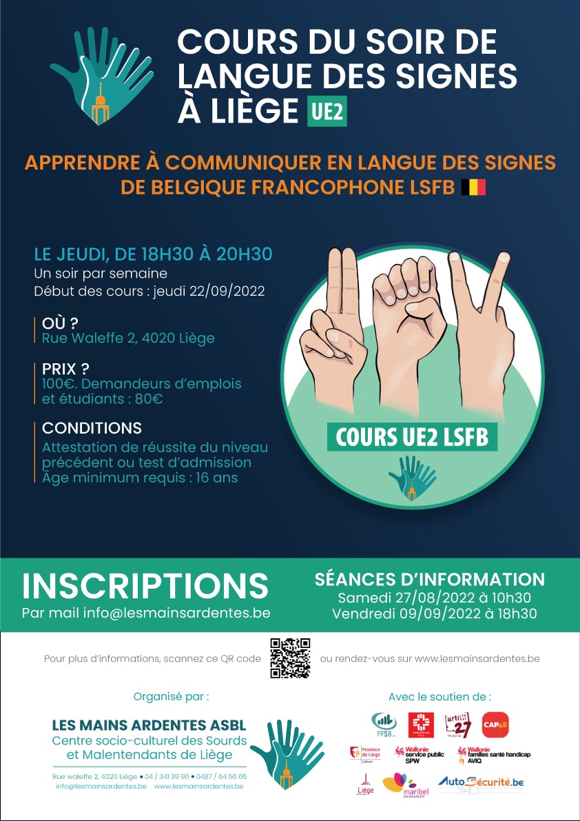cours de langue des signes LSFB UE2