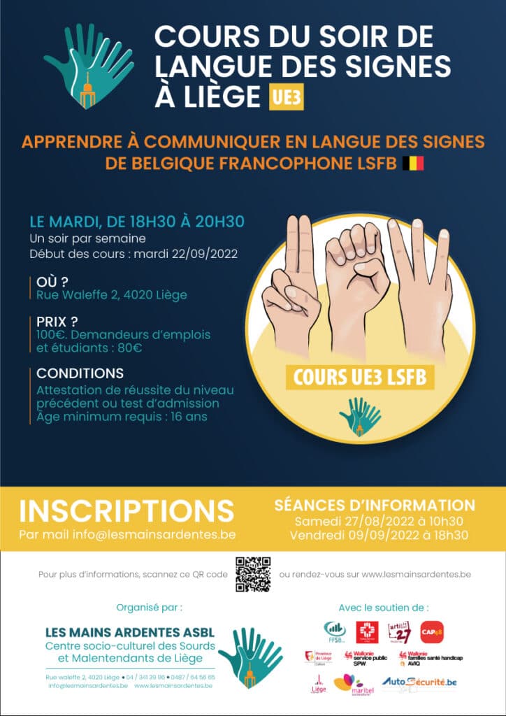 cours de langue des signes LSFB UE3