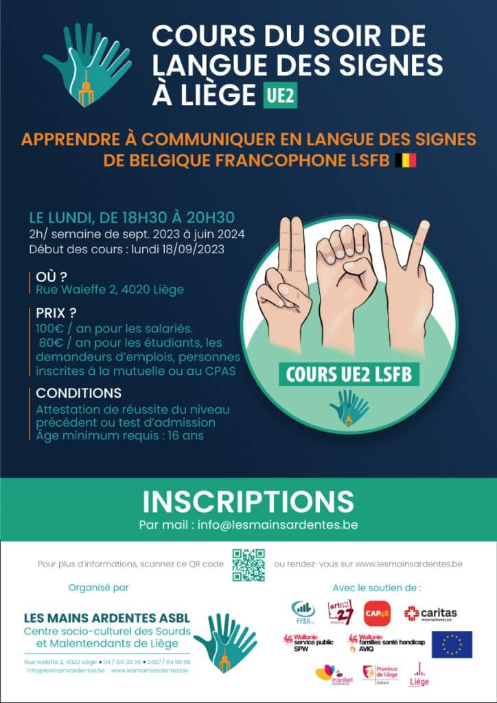 Cours de langue des signes LSFB UE2
